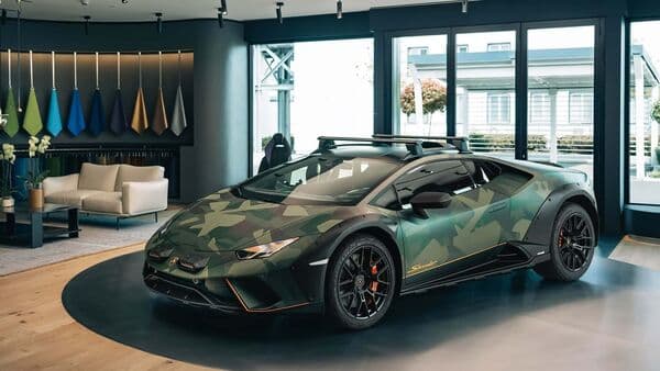 This Lamborghini looks battle ready in camouflage paint
